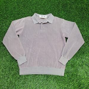 Vintage 80s MOD Velour Collared Sweater Womens S/M 19x23 Crop